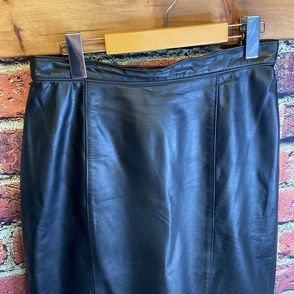 Daniel Marcus Vintage Black Leather Pencil Skirt Size S - Picture 3 of 11